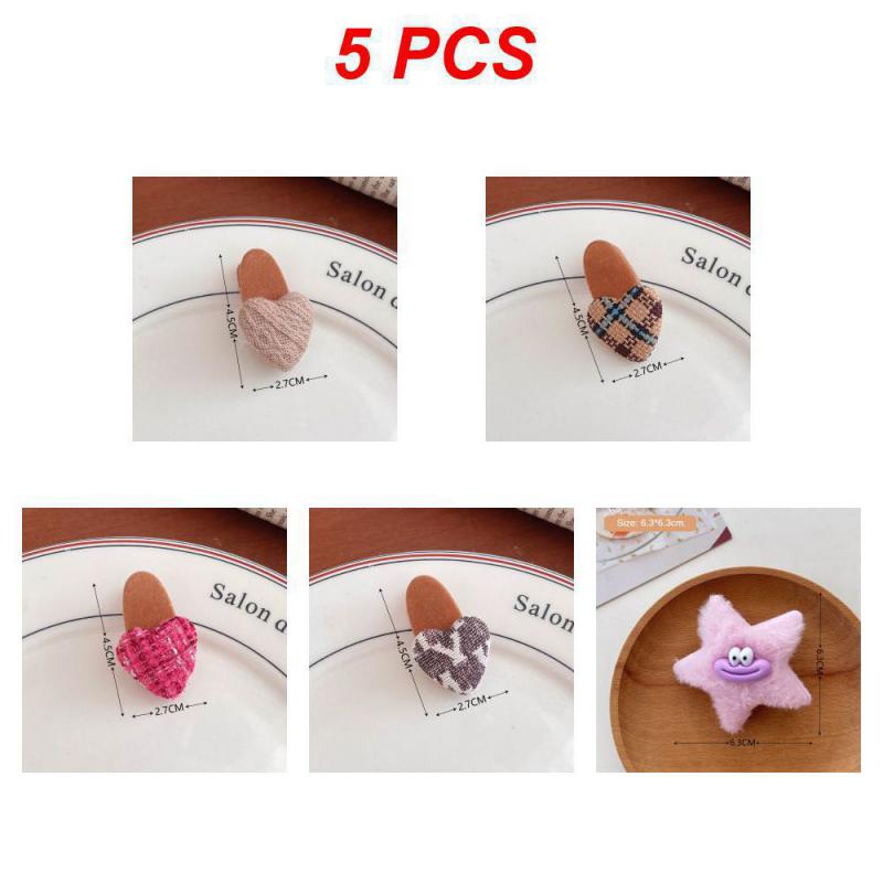 1/3/5Pcs Autumn Winter Hair Clips For Girl Woman Waterdrop Square Barrettes Solid Color Faux Fur BB Hairpins Soft Hair Accessory