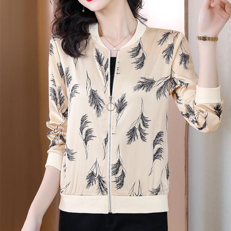 Women's Knitted Chiffon Sun Protection Jacket - Stylish Long Sleeve Plus Size Baseball Outerwear for Summer