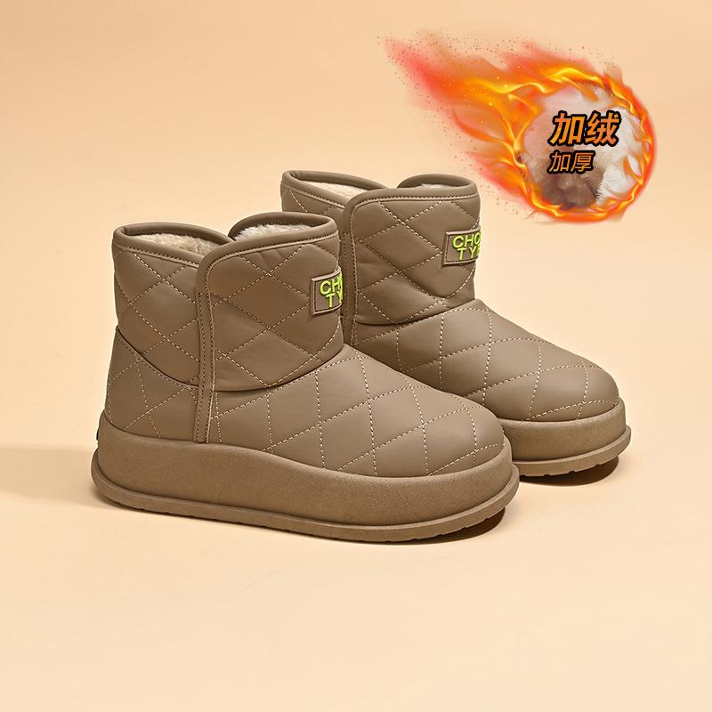 Snow boots women's 2025 winter new women's shoes short tube thermal cotton shoes piled thickened shoes women's boots shoes women's MX7807