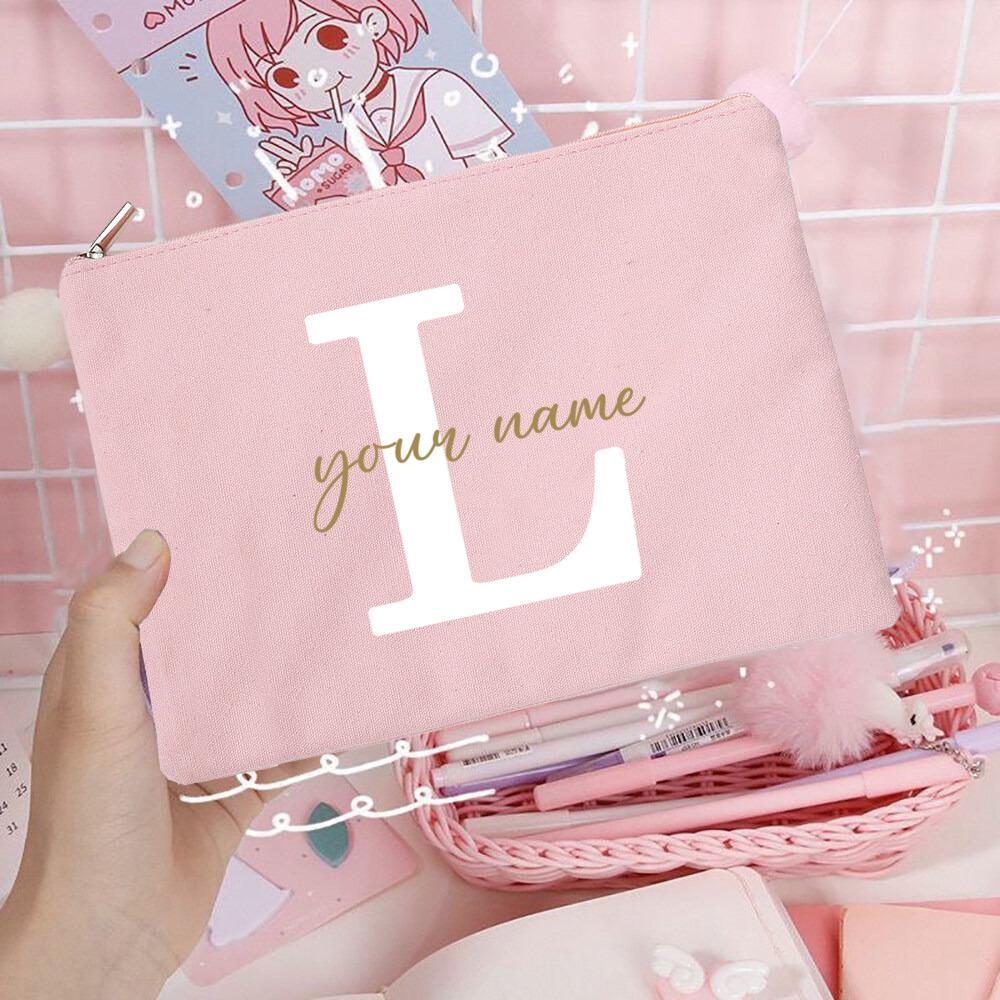 Personalized Custom Name Bridesmaid Cosmetic Bags Girls Neceser Makeup Bag Travel Toiletry Pouch Wedding Birthday Gifts for Her