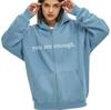 Women's Cute Oversized Zip-Up Hoodie with Drawstring - Autumn Jacket for Teen Girls