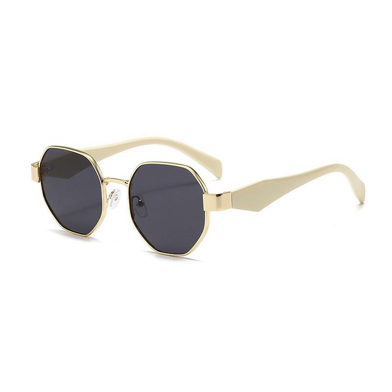 European & American Fashion Polygonal Metal Sunglasses - Trendy, Thick Frame, Versatile Sunshade