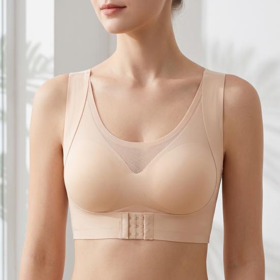 Haltungskorrektor BH für Damen Kabellos Push-Up Rückenstütze Bralette Vollabdeckung Stützender Alltags-BH