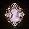 Vintage Style Cameo Brooches Crystal Rhinestones Exquisite Hollow Out Crystal Rhinestones Brooches Head Design