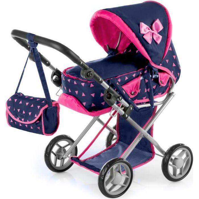 Kinderplay Kočárek Hračka, Hluboký kočárek pro panenku, Gondola, Kombi Nastavitelná rukojeť 32-63cm 2v1 KP0200T
