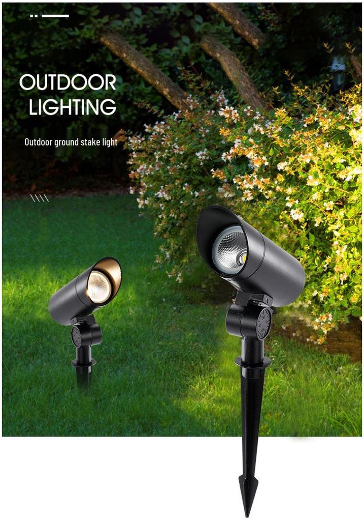 Waterproof Outdoor Tree Spotlight with Garden Ground Plug, Lawn Floodlight for Courtyard Landscapes