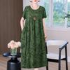 Elegant Long Dress for Women Vintage Clothes Plus Size Casual Short Sleeve Summer Loose Dress