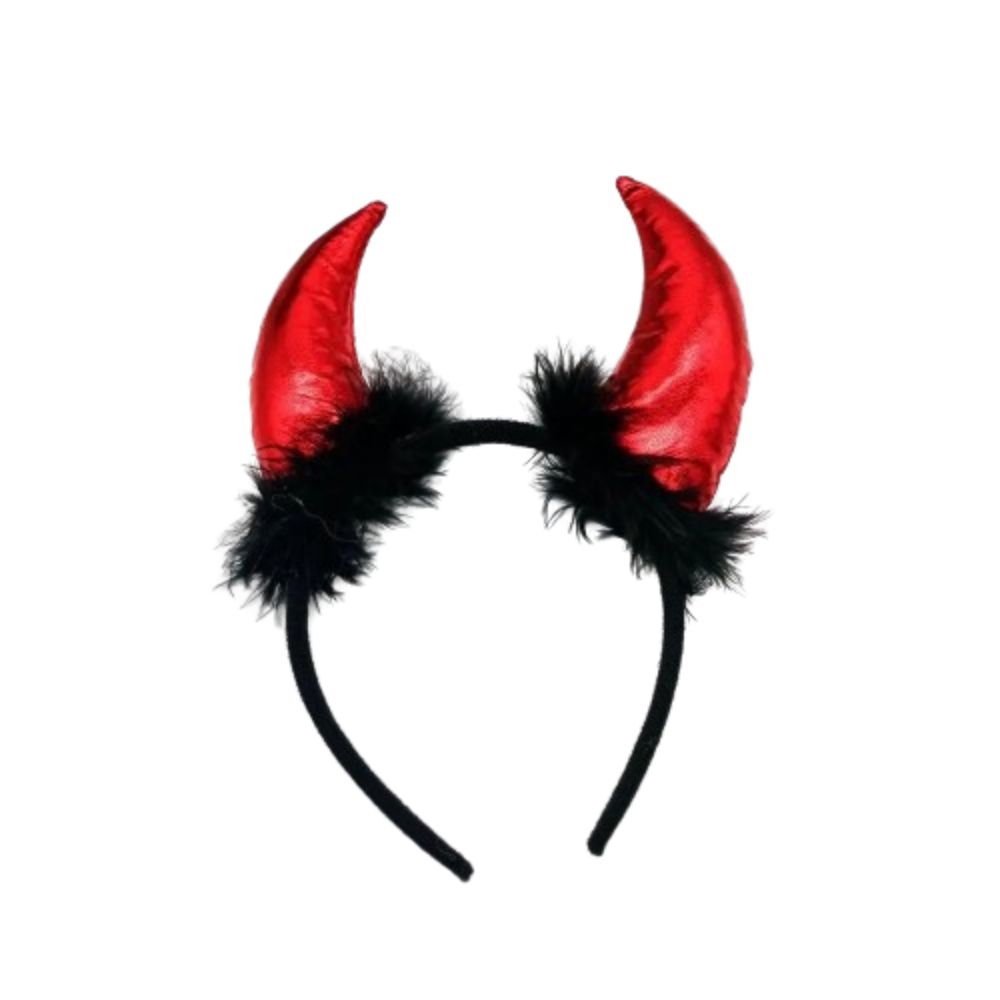 Cosplay Ox Horns Headband Headpiece Demon Hair Hoop Puffy Halloween Hair Band  Kids