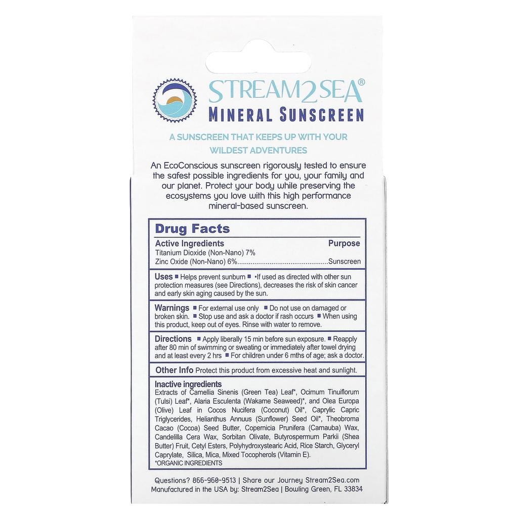 Stream2Sea, Ecostick Sports Sunscreen, Spf 35+, 14G(0.5Oz)
