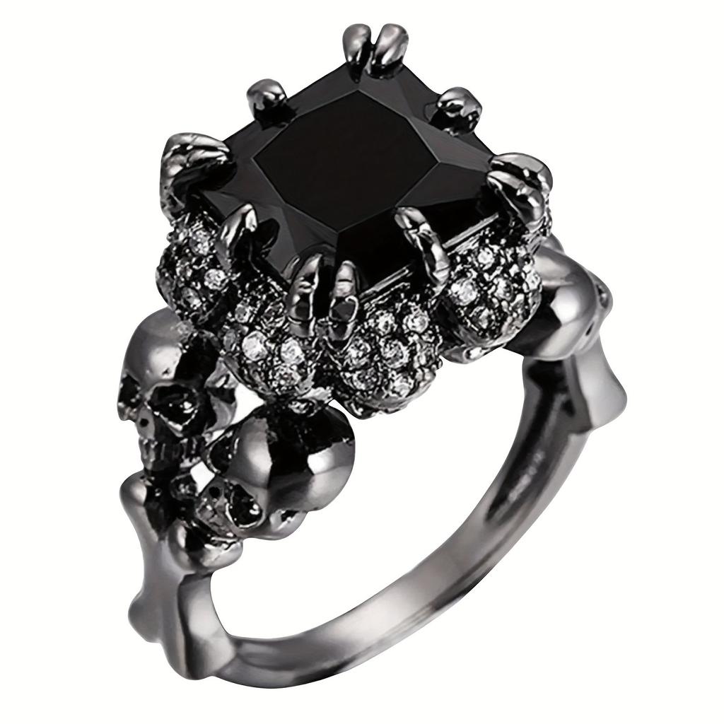 New Halloween Black Skull Skull Ring