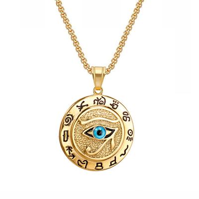 Ancient Egypt Eye Of Horus Pendant Necklace Gold Stainless Steel Jewelry For Women Men