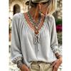BITCED Women's Fashion Casual Long Sleeve V-Neck Blouses & Shirts