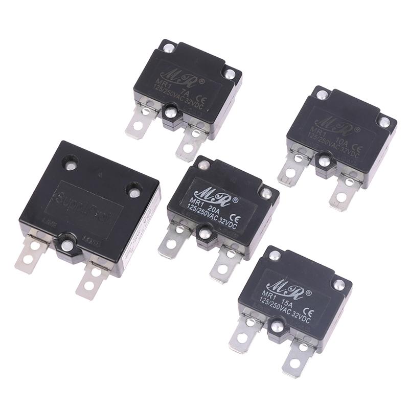 7A 10A 15A Automatic Reset Relay Fuse Therma Switch Circuit Breaker Current Overload Protector Kids Electric Car Accessories