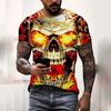 2025-2026 New Trend Men's Street Style Printed Skull Pattern Summer Casual Harajuku Retro Men's Y2K Top Fashion Short Sleeve T-Shirt