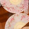 1Pc Silk Folding Fan Party Gift With Tassels Chinese Art Crafts Bamboo Fans Vintage Home Decorations Dance Photo Props Hand Fan