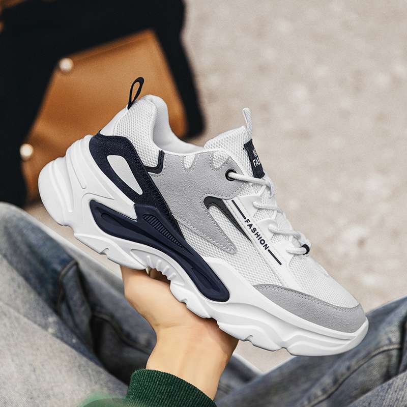 Men's shoes summer 2025 new breathable mesh youth running sports shoes casual non-slip heightening dad trendy shoes