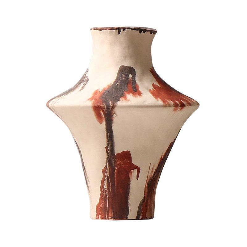 Modern Retro Abstract Art Pottery Vase for Home or Hotel Decor