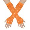 Diamond Studded Elastic Mesh Gloves, Half Finger Gloves