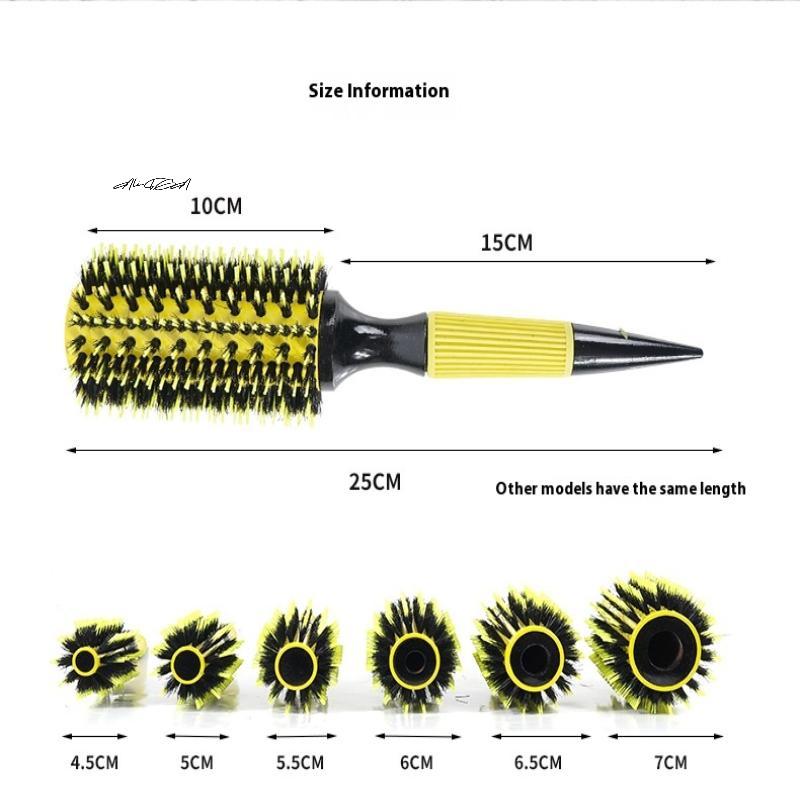 Professional round Hair Brush for Women Wooden Handle Boar Bristle Mixed with Nylon Salon Quality Hair Styling Tool for Curling