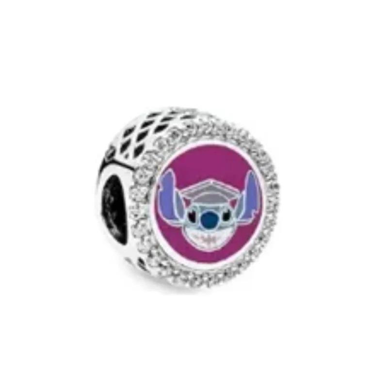 Miniso Disney 925 Silver Charms Bracelet Cute Cartoon Bear Dog Cat Fish DIY Bead Jewelry Women Accessories