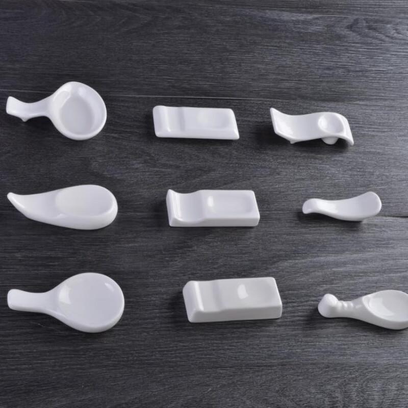 Pure White Ceramic Chopstick & Spoon Rest