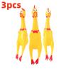 Yellow rubber squeaky chicken, screaming sound monster chicken, children's toy, pet toy, stress relief toy