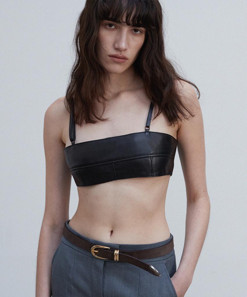 Beleudemaleu Leather Minimal Bra Top