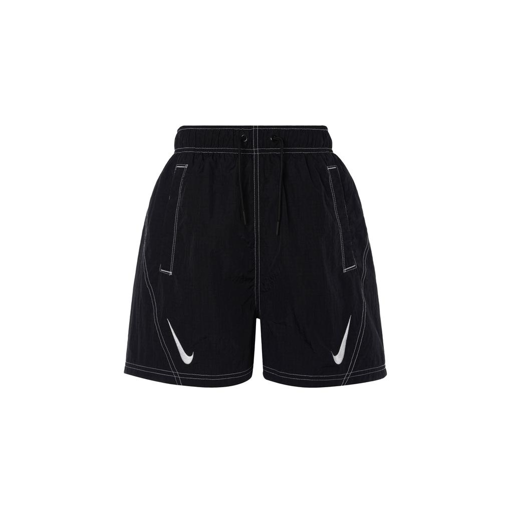 Nike Logo Print Lace-Up Woven Slim Fit Sports Shorts Women Shorts Black DR6206-010