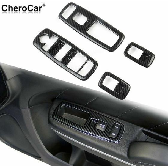 Carbon Fiber Window Lift Trim Switch Panel Cover Trim for Dodge Charger 2011-20