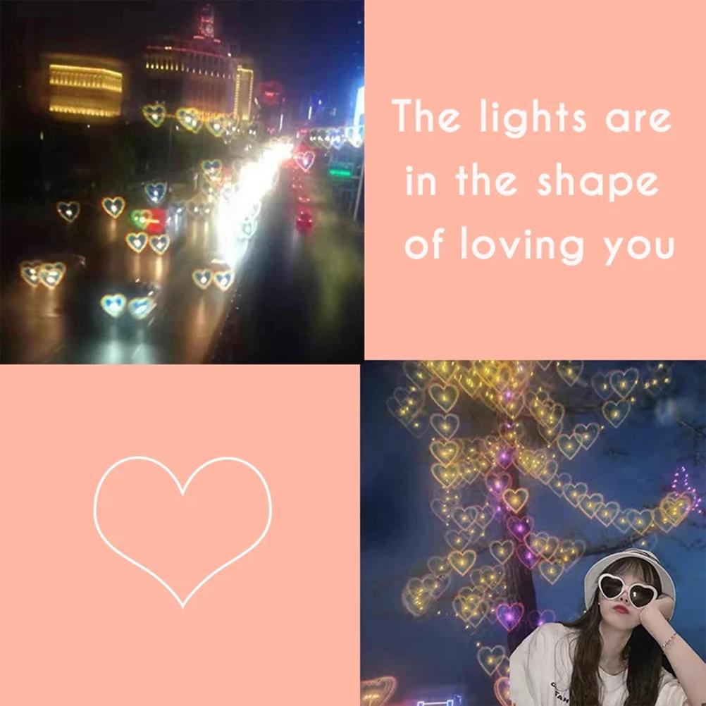Heart Lenses Refraction Glasses Heart Shaped Love Special Effects Glasses Fashion Sunglasses