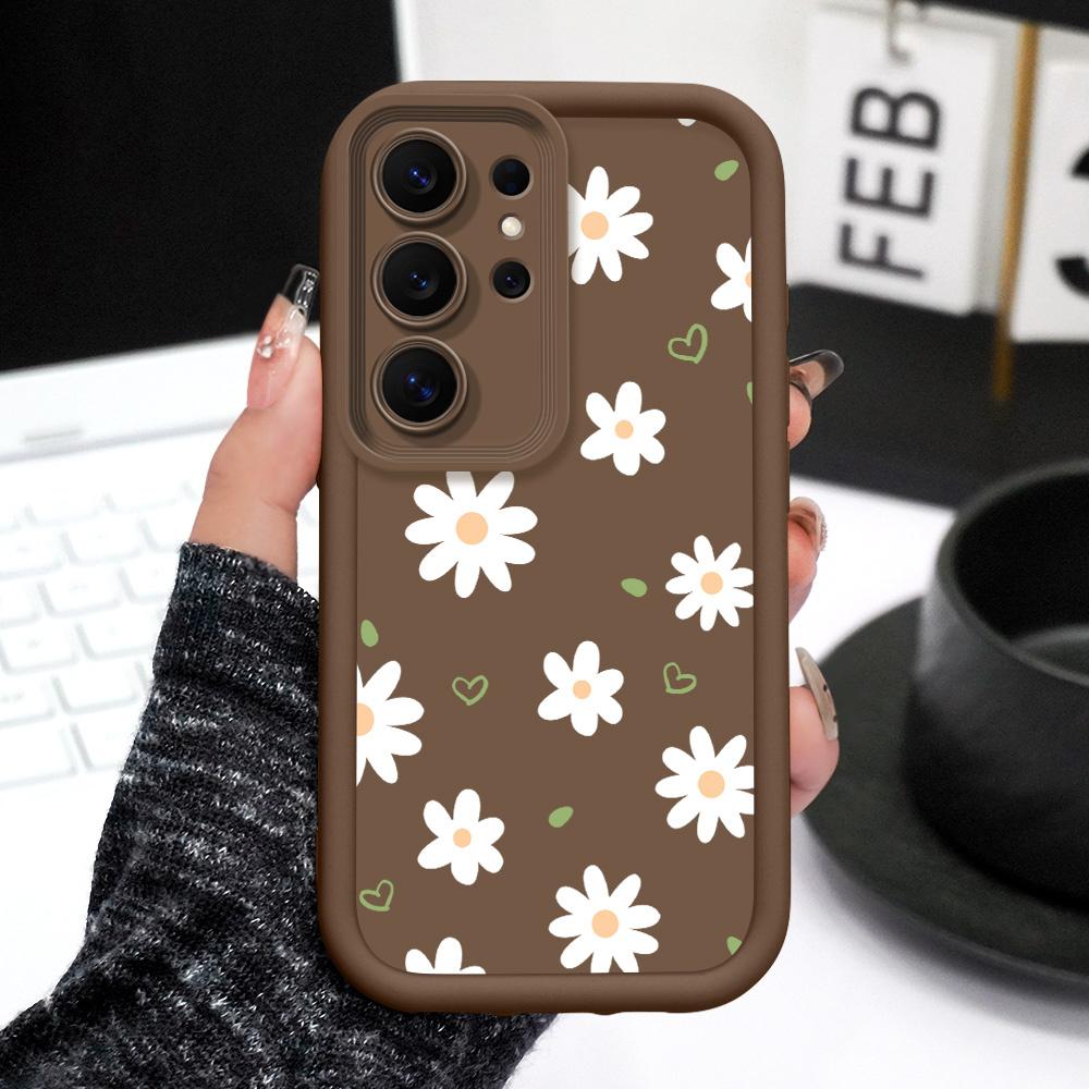 Floating Daisies Phone Case For Samsung Galaxy S26 S25 S24 FE Plus Ultra 5G Staircase Soft Cover