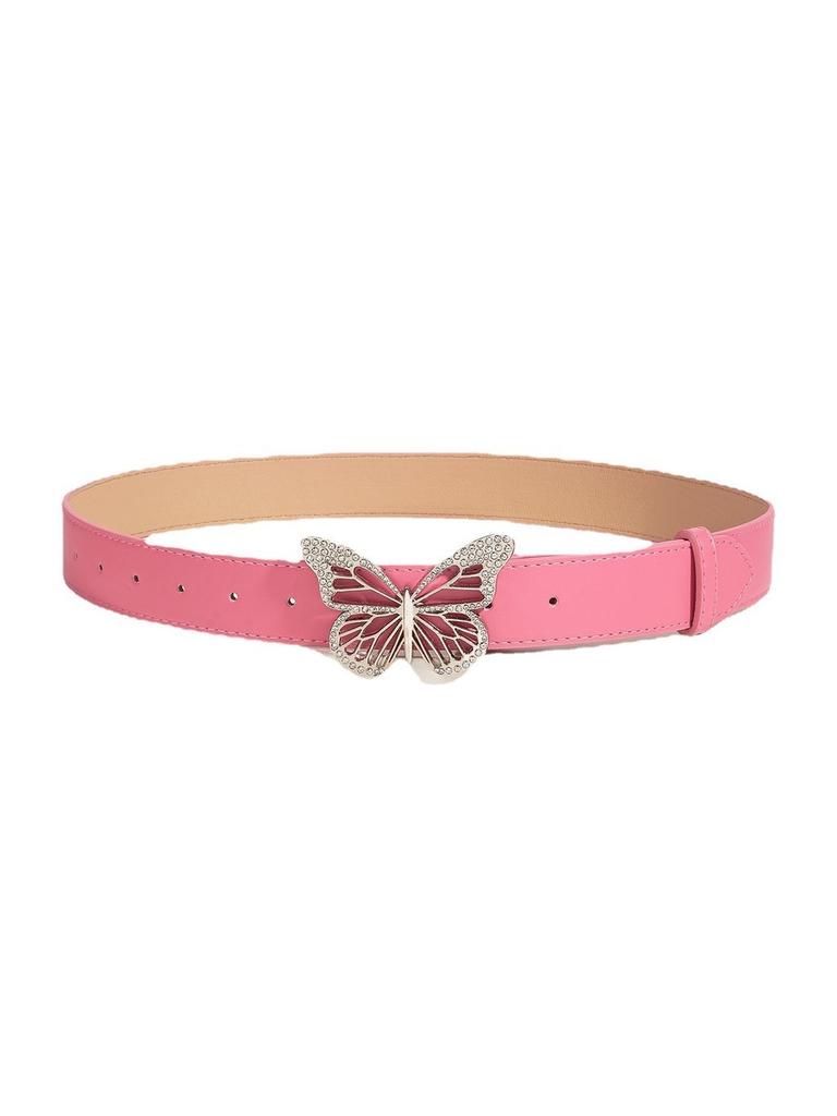 Simple And Stylish Metal Butterfly Rhinestone Belt For Women