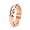 Unisex Titanium Steel Rotating Diamond Ring Wide Narrow Face Trendy Jewelry for Men Women