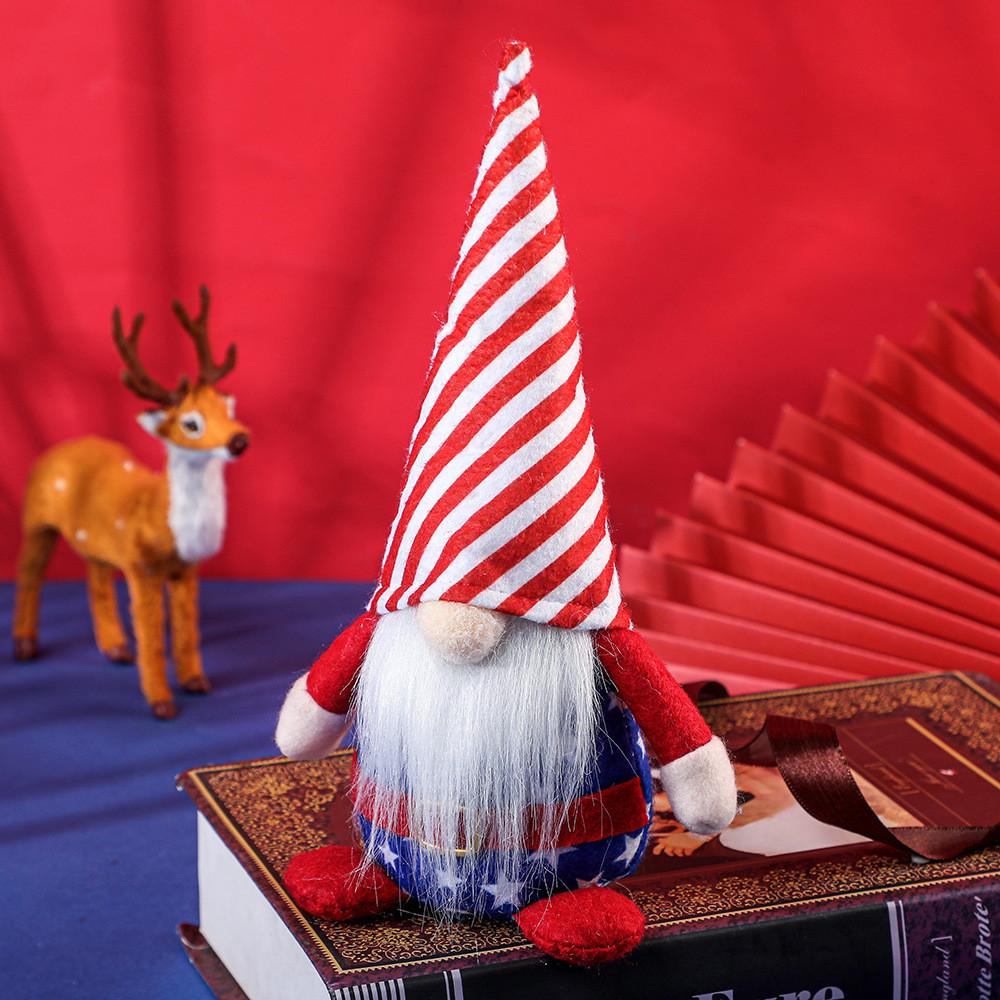 

Delightful Day Independence Decor Featuring Rudolph Gnome With Star Hat For Gatherings Festive Striped Rudolph Hat