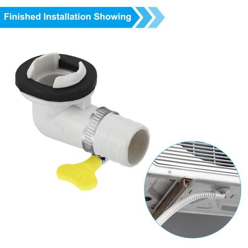 PATIKIL 15mm Air Conditioner Drain Hose Connector for Mini Split Window AC Unit Faucets, Universal Drain Connector with Clamp Hoop, White Style 10, 1