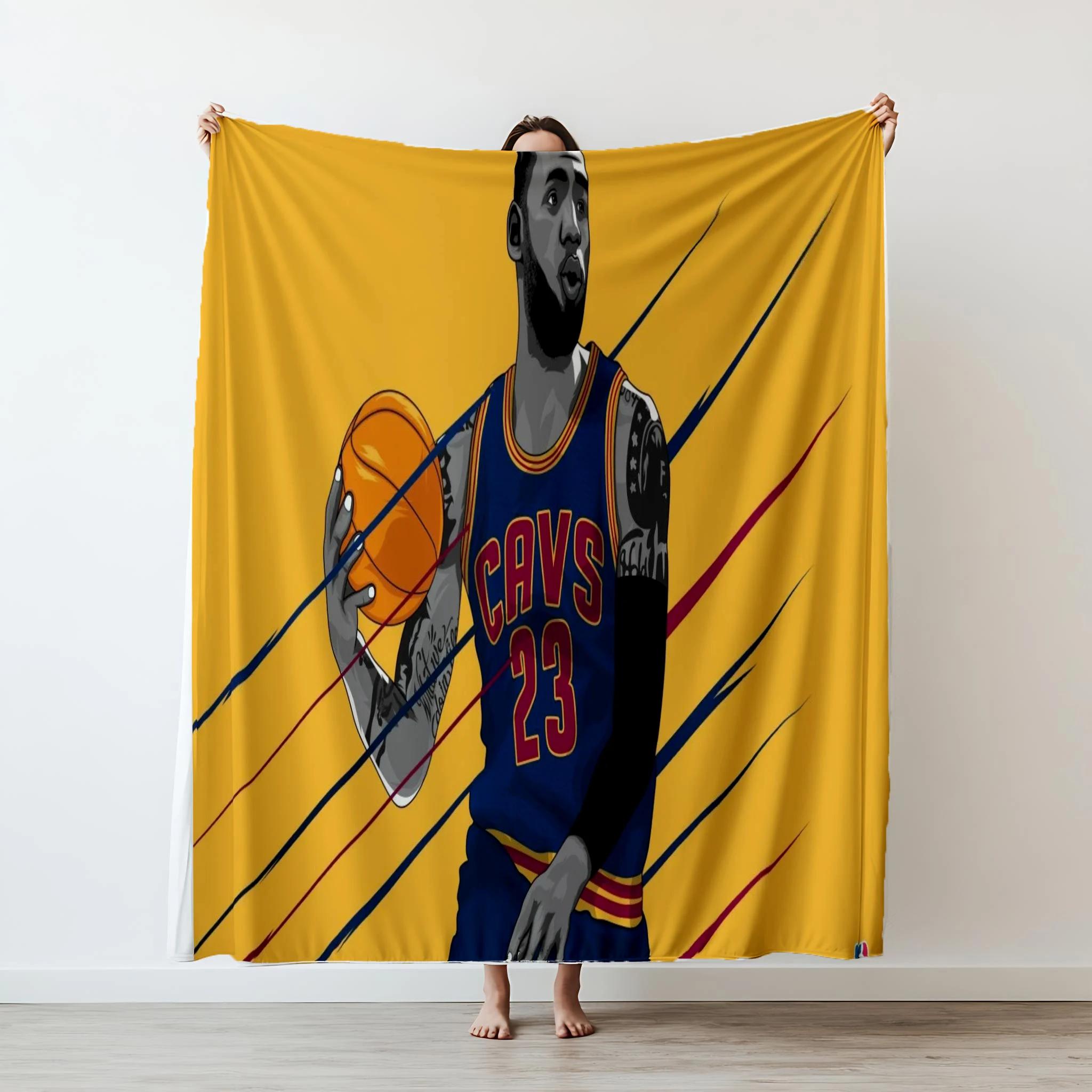 Monika Chen Unisex King Lebron James Basketball Blanket Soft Cozy Throw For Living Room Bedroom Travel And Gifting