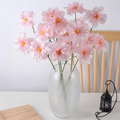 24 Inch Artificial Flower with 3 Heads Full Blooms Faux Silk Flower Branches for Vase Wedding Bouquet Home Party Decor