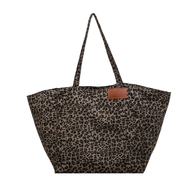 Leopard Print Large Capacity Fashion Tote - Women's Single Shoulder Bag for Shopping & Travel 2026