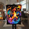Cute Charizard  Print Flannel Blanket, High quality Comfortable for All Seasons, Home Decor, Warmth and Comfort