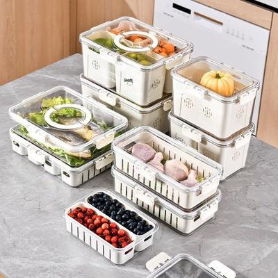 Portable Transparent Divided Seal Box for Kitchen & Camping - Keeps Fruits, Vegetables, and Condiments Fresh