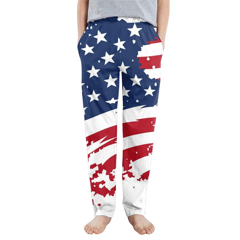 Kinder Jungen Mädchen Sport Unabhängigkeitstag Bedruckte Tasche Lässige Sporthose