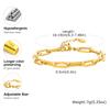 Vnox Paperclip Chain Bracelets,Stainless Steel Jewelry For Women Girls,Gold Color Classic Rectangular Oval Tail Bracelets Daily