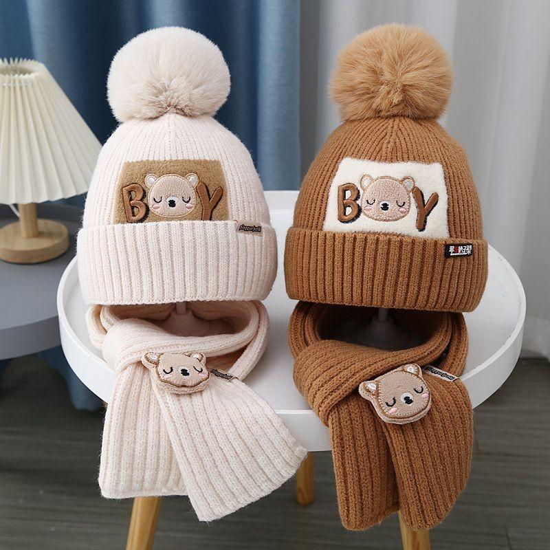 Childrens Knitted Hat And Scarf Set With Windproof Warmth For Winter Play