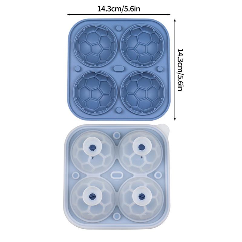 4/9 Grid  Football Theme Ice Cube Mold Silicone Kitchen Ice Cube Make Tray Barware Round Ice Cube Molds For Beer Cocktail
