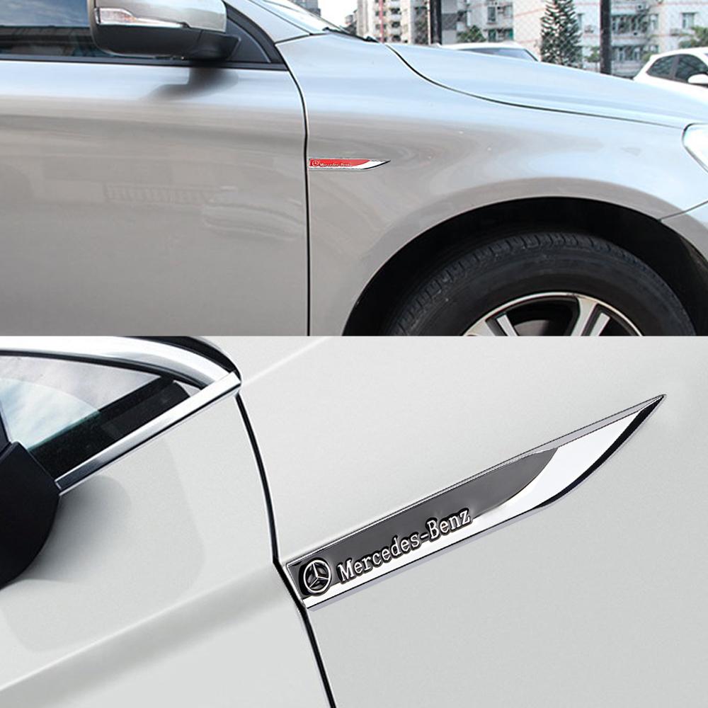 GLC GLB 2 Stück Metallaufkleber AMG Kotflügel Seitenemblem für Mercedes-Benz W204 W213 W176 Cla Smart 451 Kotflügel Stoßstangenleiste Auto Zubehör