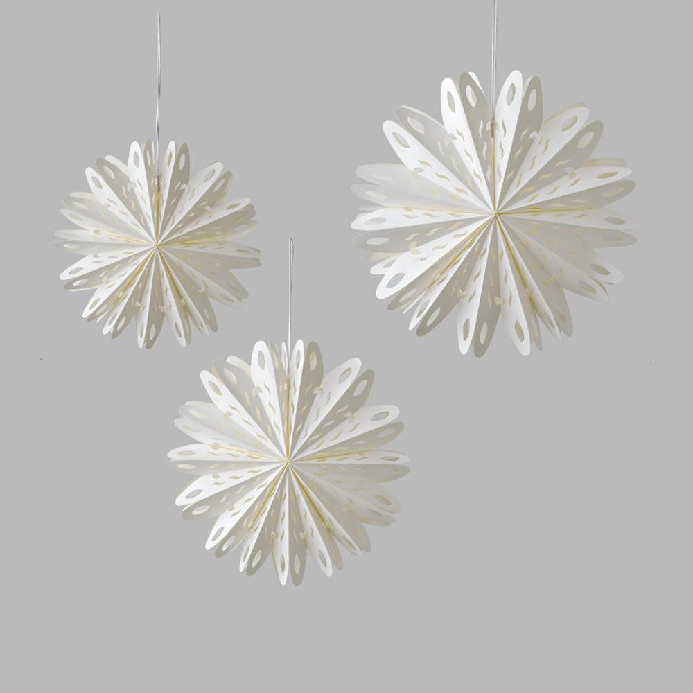 3D Hollow Out Star Paper Lantern White Star Hanging Ornaments  New Year Decor