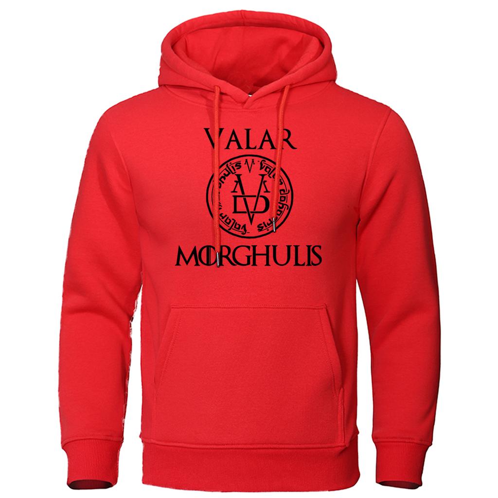 A Song of Ice and Fire Hooded Valar Morghulis Print Sweatshirts Oversized Loose Clothing Fashion Casual Long Sleeves Hoody Male