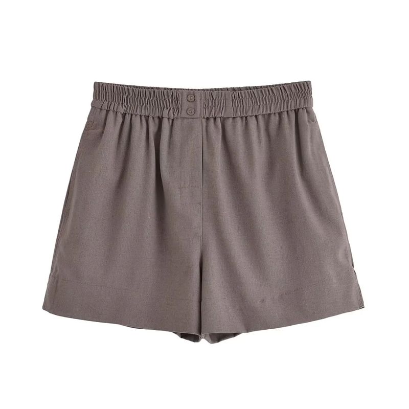 

Long Sleeves V-neck Shirt 4786101 4786201 Mid Waist Casual Shorts 4786102 4786202 Brown pants L