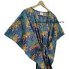 Women Blue Bagheera Tiger Printed Hippie Cotton Maxi Beach Cover Up Caftan Dress CKFTN-SCRN-FULL-BUYIT-150