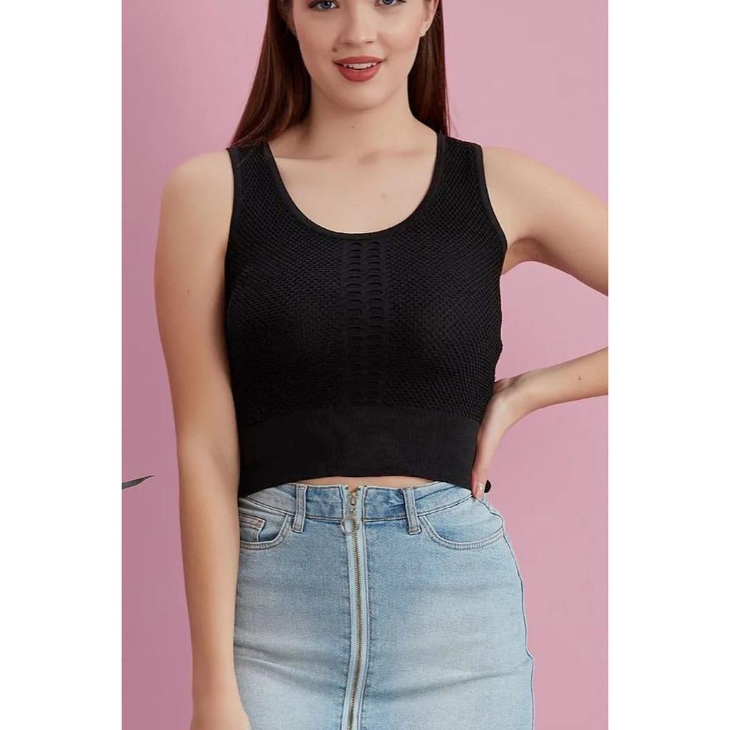 Lace Design Zero Sleeve Tank Top